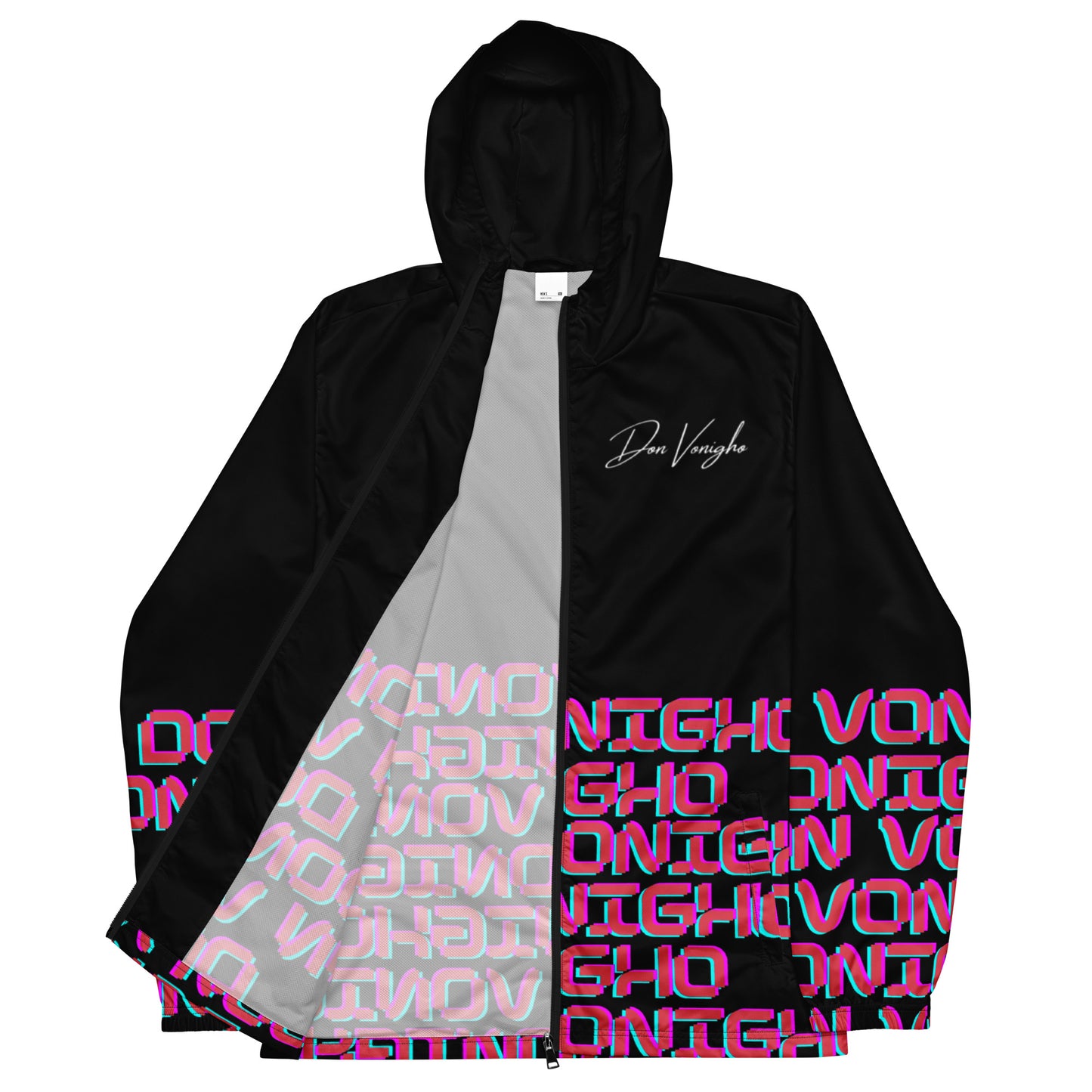 001 Neon Writing Don Vonigho windbreaker